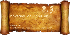 Maximovics Zebulon névjegykártya